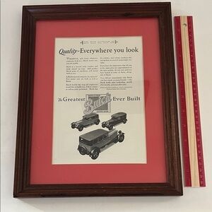 Vintage 1927 Buick advertising from vintage magazine professional frame